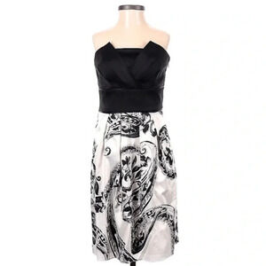 White House Black Market | Strapless Paisley Formal Cocktail Dress Size 2